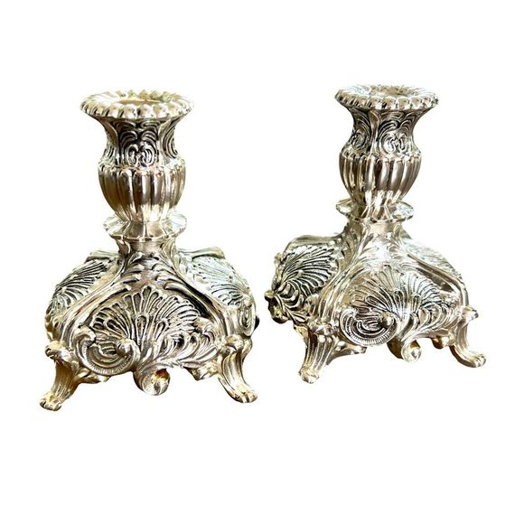 Vintage Other - VINTAGE F.B. Rogers Silver Co. console candle sticks set 2. New in Box.